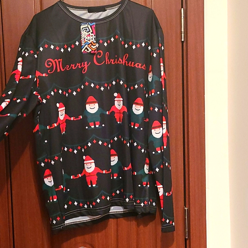 Men's long sleeve marry Christmas shirt